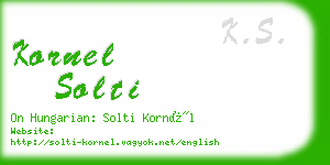 kornel solti business card